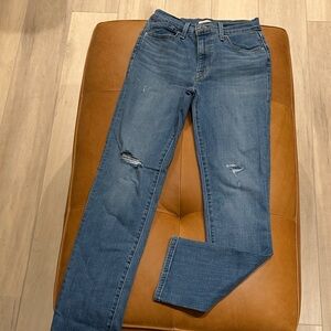Levi's Distressed Blue Skinny Jeans